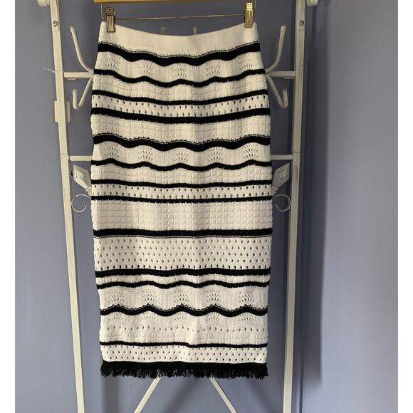 Revolve House of Harlow Crochet Knit Midi Skirt Boho preppy school church sm - Picture 3 of 7